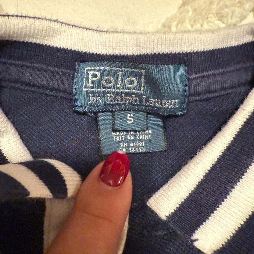 Polo by Ralph Lauren Kids Navy and Yellow Polo Shirt Size Five Little Boys